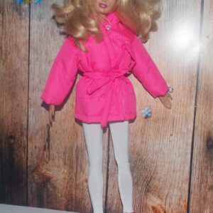 Barbie 2 pc doll outfit 11 inch fashion doll clothes - pink coat leggings