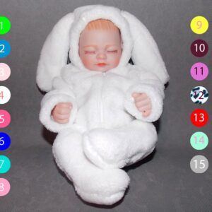 Bunny jumpsuit girl reborn clothes, 10 inch reborn clothes