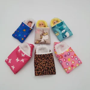 My mini baby zuru sleeping bag for 2.5 - 3 inch 1:6 scale silicone reborn doll, for baby Krissy doll NO DOLLS no Stroller